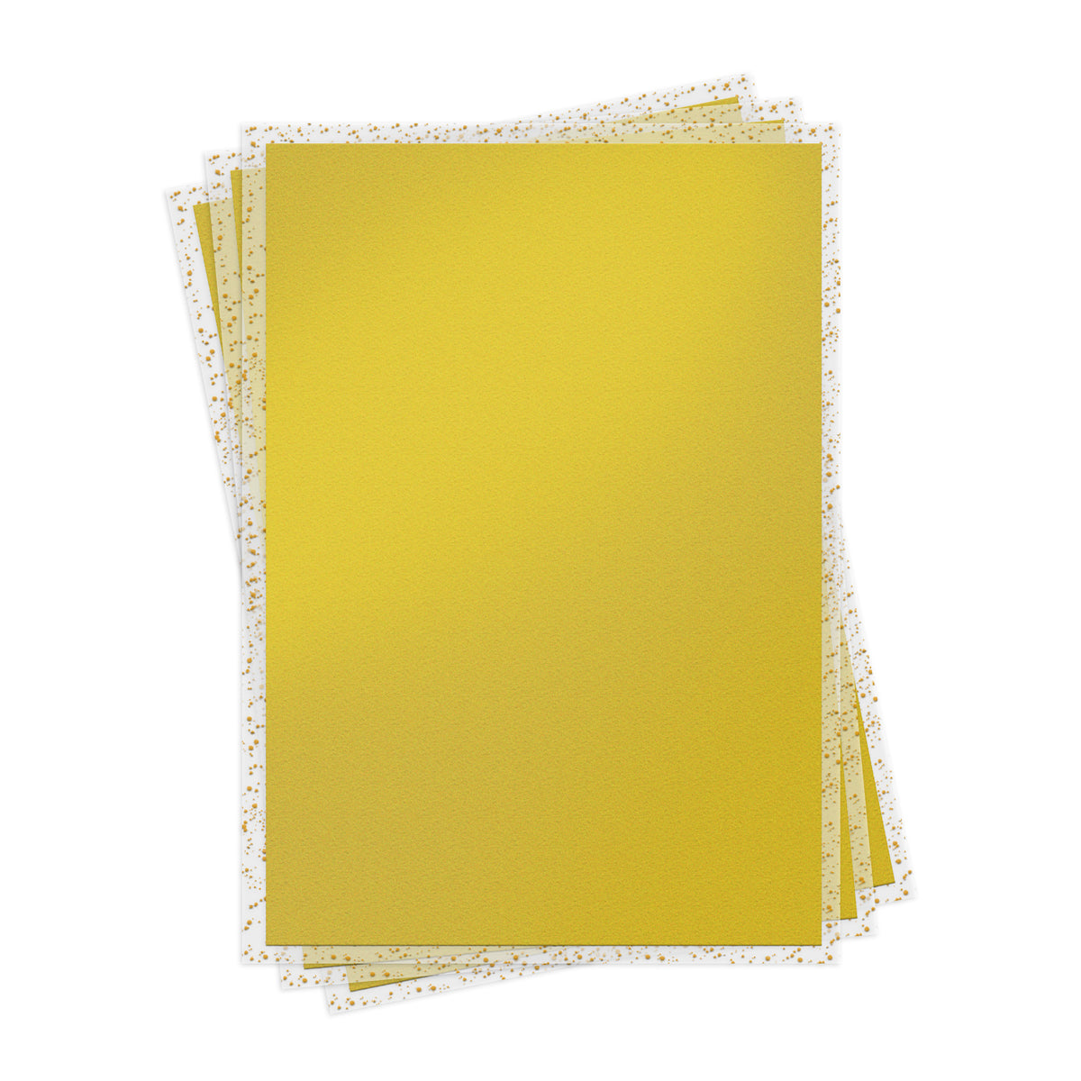 Stacked gold shimmer edible fabric sheets