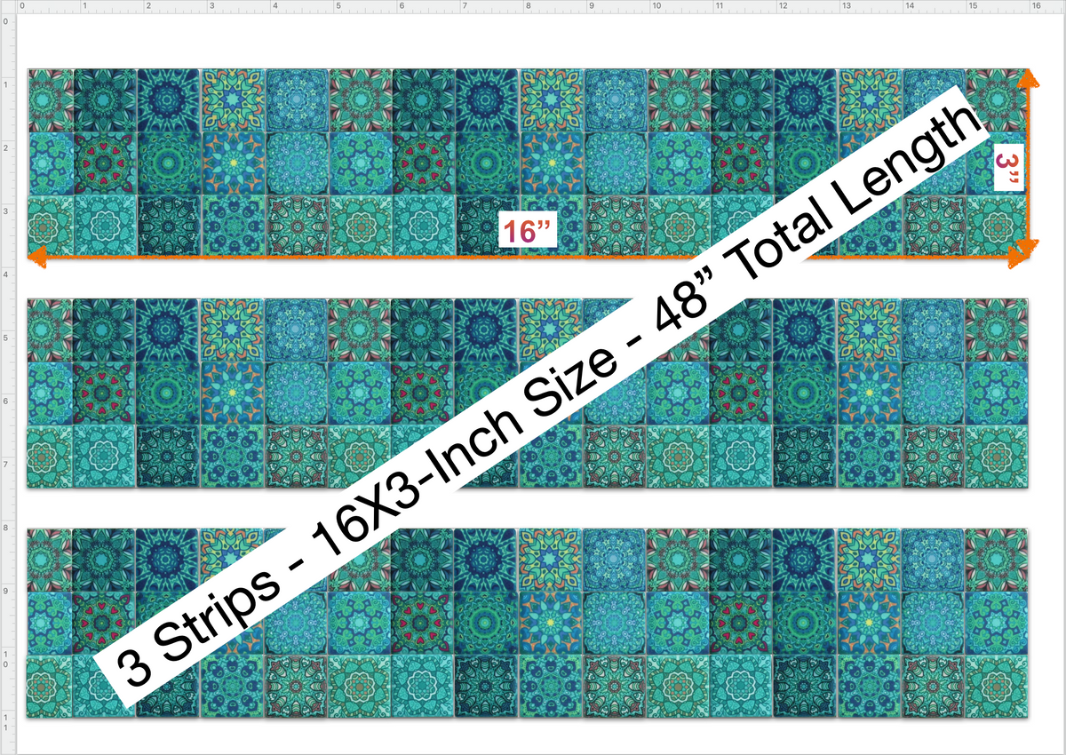 Three edible film strips printed with photos, ready to apply